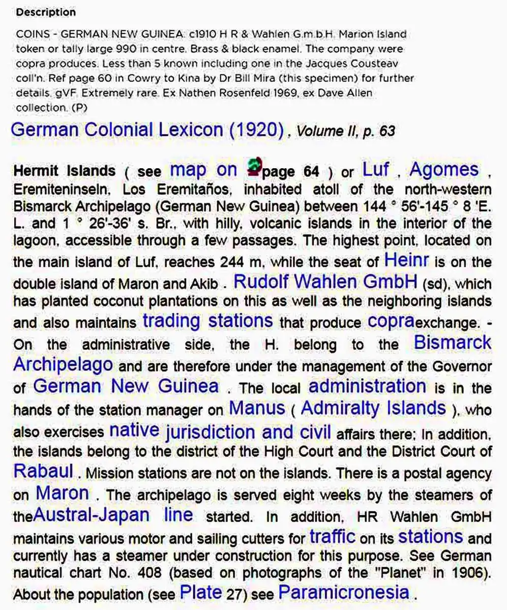 Maron-Island-Token-German-New-Guinea